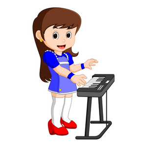卡通弹钢琴图片