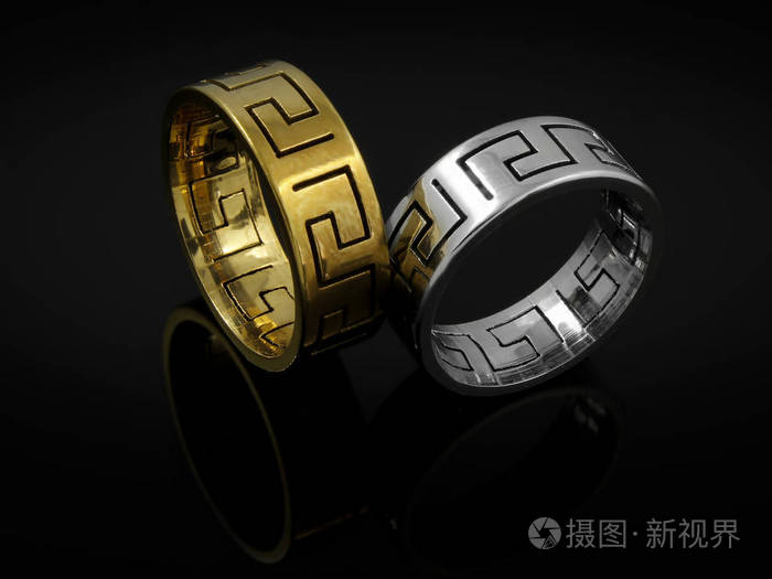 金和银的结婚戒指