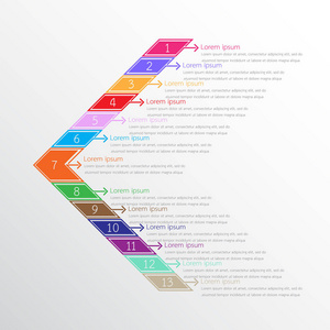 矢量图模板用于详细的报告。13 的所有主题