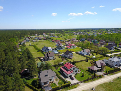 农村,无人机顶视图的鸟瞰图照片