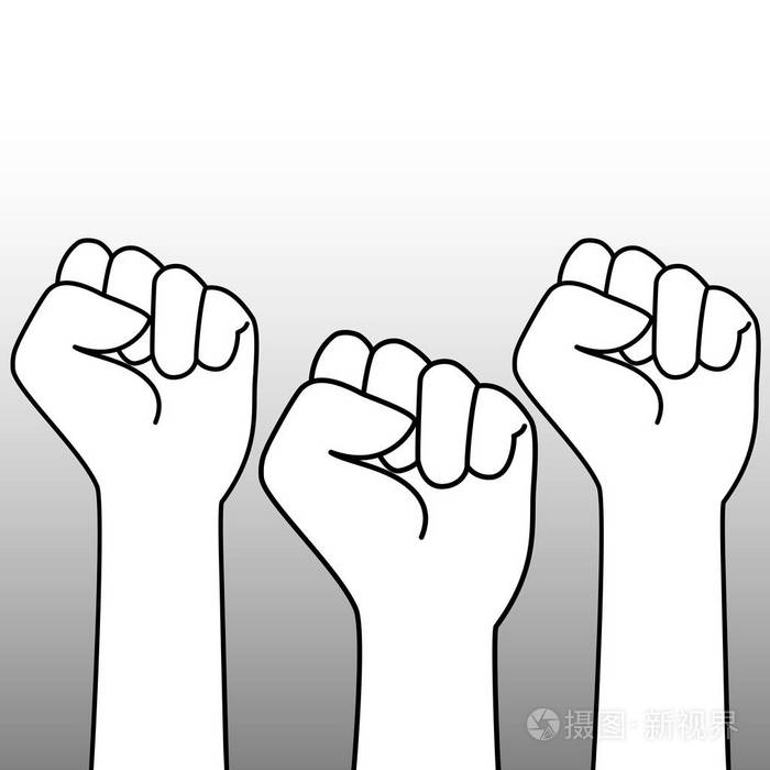 矢量轮廓拳头