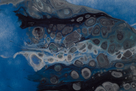 大理石纹海洋抽象背景。液态亚克力大理石模式