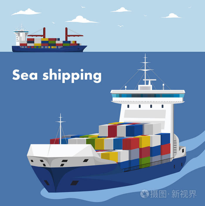 商业海航运横幅模板插画-正版商用图片0ylcev-摄图新视界