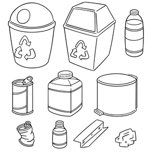 垃圾桶手绘图片