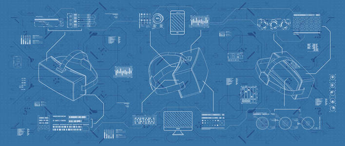 虚拟现实眼镜的 Hud ui。未来派用户界面的应用程序和 web。平视显示的信息图表，设置运动设计要素