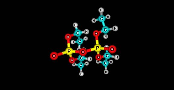 四乙基焦磷酸分子结构上黑色孤立