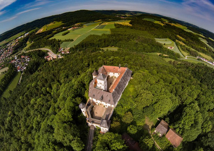 在法兰克瑞士在空中照片的城堡 Greifenstein