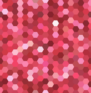 抽象的无缝背景组成的红色 粉色的六边形。为业务演示文稿或 web 模板横幅传单的几何设计。矢量图