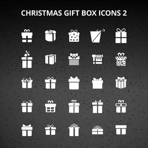 圣诞礼物盒子图标集
