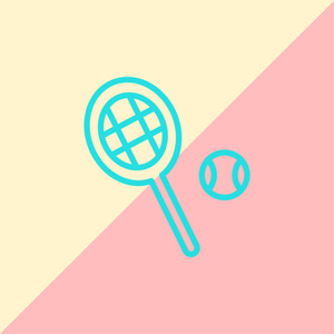 网球球拍与球图标