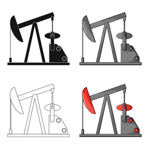 油泵。石油的卡通风格矢量符号股票图 web 的单个图标