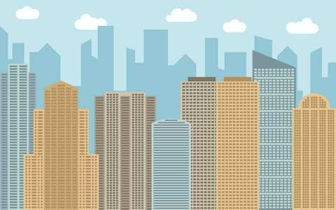 街景与城市景观 摩天大楼和现代化的建筑,在阳光灿烂的日子照片