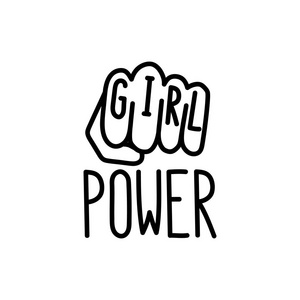 报价girl power与图像女性握紧拳头