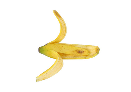 孤立的白色背景上的香蕉皮