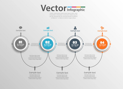 矢量圆图。图 图 演示文稿和图表的模板。经营理念 零件 步骤或过程。Eps 10