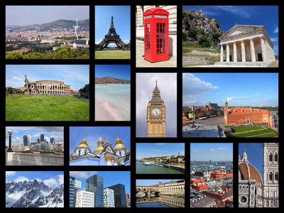 欧洲明信片旅游目的地