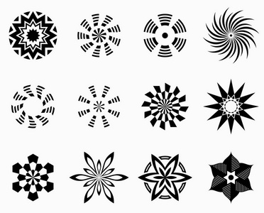 一组对称的几何形状照片