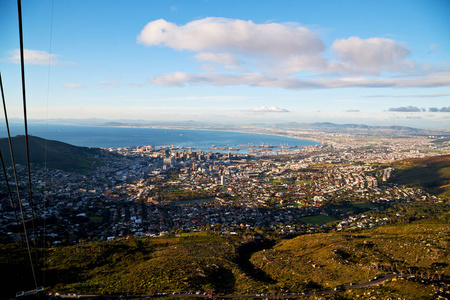 在南非开普镇城市天际线从桌山图片