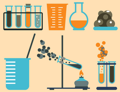 实验室符号测试医学实验室科学生物学设计科学化学图标矢量图