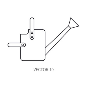 线平矢量图标园林工具花园浇水。卡通风格。矢量图和元素为您设计和壁纸