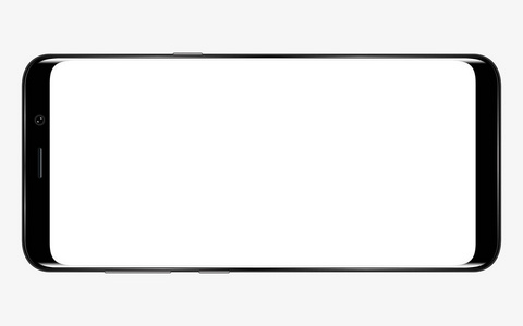 现实手机智能手机与背景分离的空白屏幕.打印和 web 元素的矢量图照片