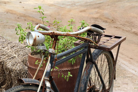 旧自行车复古风格与自然