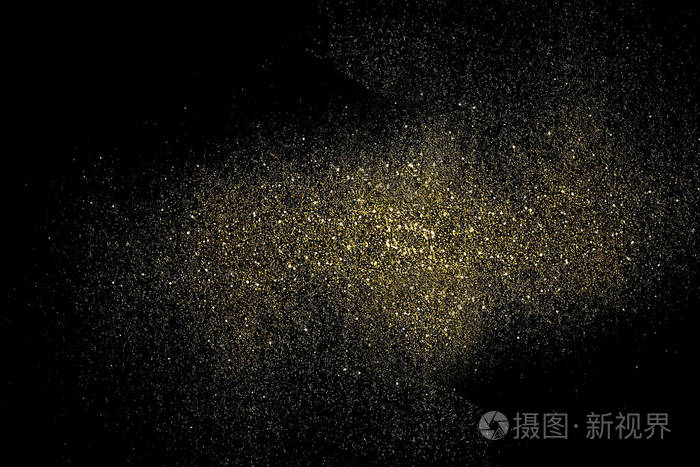 在黑色背景上的金色闪光