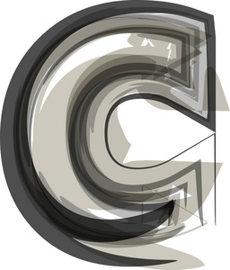 抽象字母 c