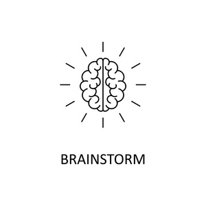 大脑，集思广益，想法，创造力徽标和图标。矢量