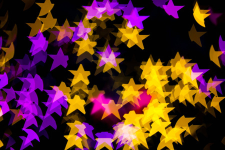 抽象黄紫灯星散景背景图片