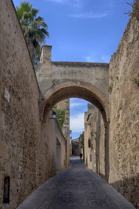 美丽中世纪城市的卡塞雷斯在埃斯特雷马杜