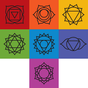 七个脉轮符号集照片