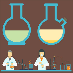 实验室符号测试医学实验室科学生物学设计科学化学图标矢量图