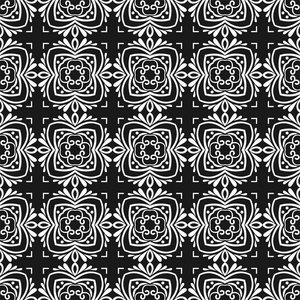 几何抽象背景。无缝黑白相间的花纹。矢量图的壁纸 织物 油布 纺织 包装纸和其他设计