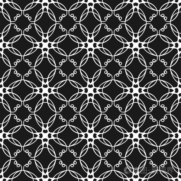 无缝黑白相间的花纹.