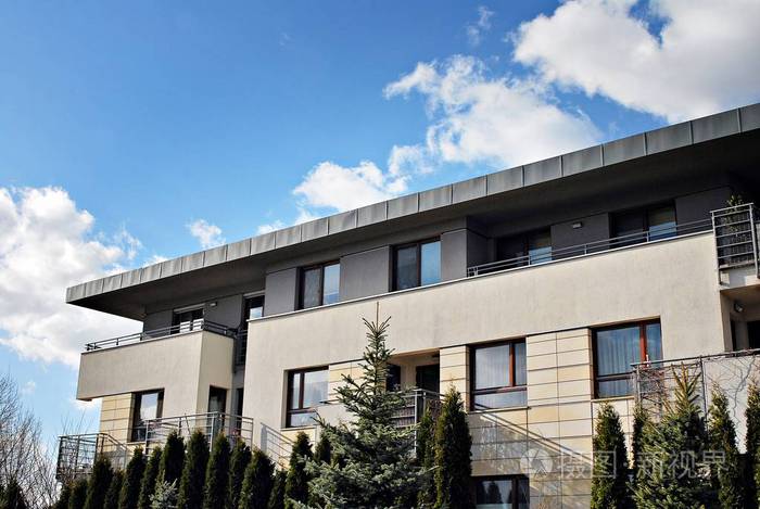 现代公寓楼外景