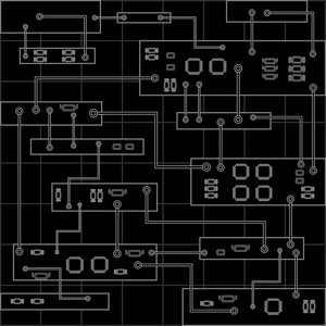 电路板的背景。抽象与高科技的电路板，黑色背景图形