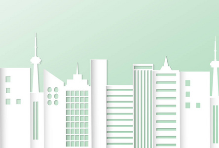 梵蒂冈城市与桥梁, 剪纸, 纸艺插图用蓝天和云彩弹出城市建筑和未来