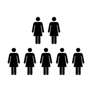 人们图标向量组的妇女团队标志符号象形符号的插图