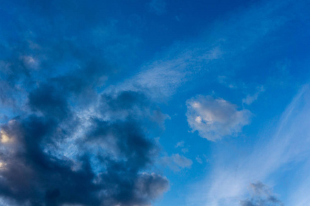 蓝色的天空乌云为背景