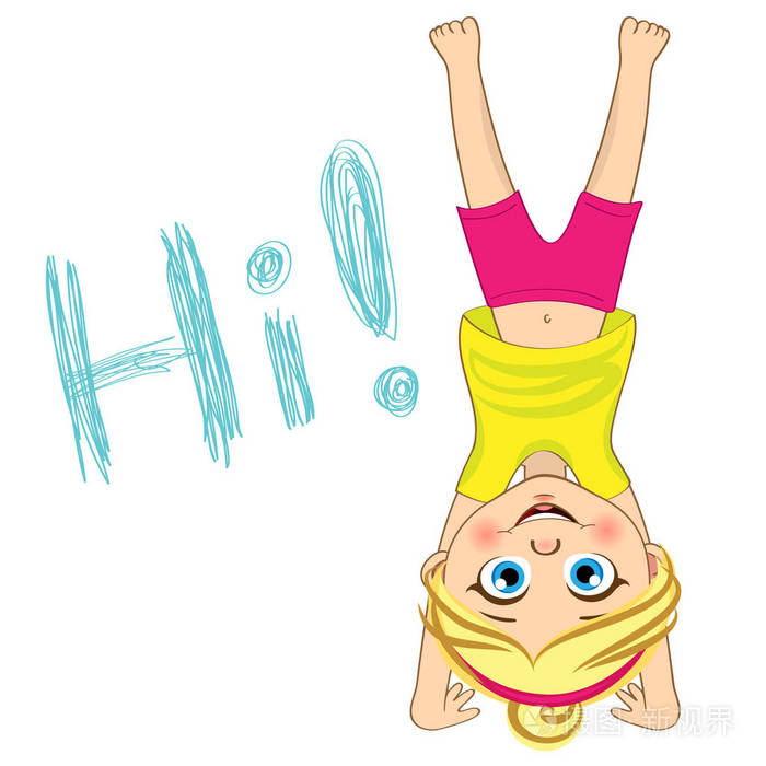 孩子倒立插画-正版商用图片0yp4t7-摄图新视界