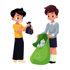 绿色垃圾回收袋图片