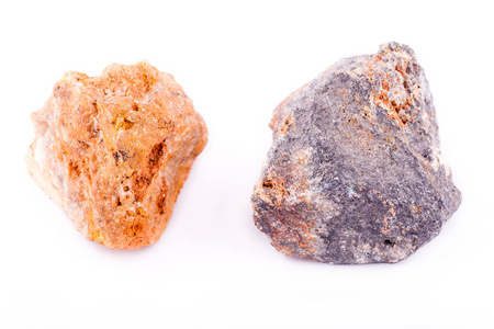 宏观矿物石 Sphallerite 白色背景上