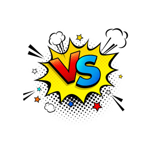 打击与表达式文本 vs 幽默的演讲,泡沫或对战,云和恒星矢量在白色背景