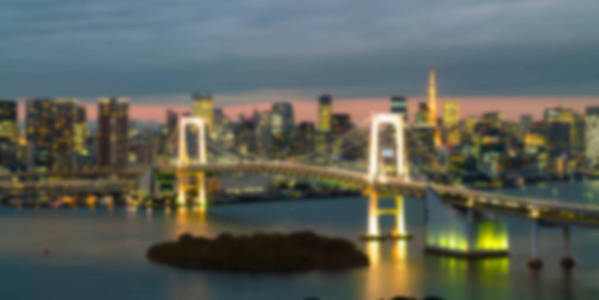 东京天际线与东京塔 彩虹桥