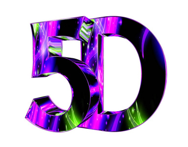 3d 渲染。白色背景上的5d 文本