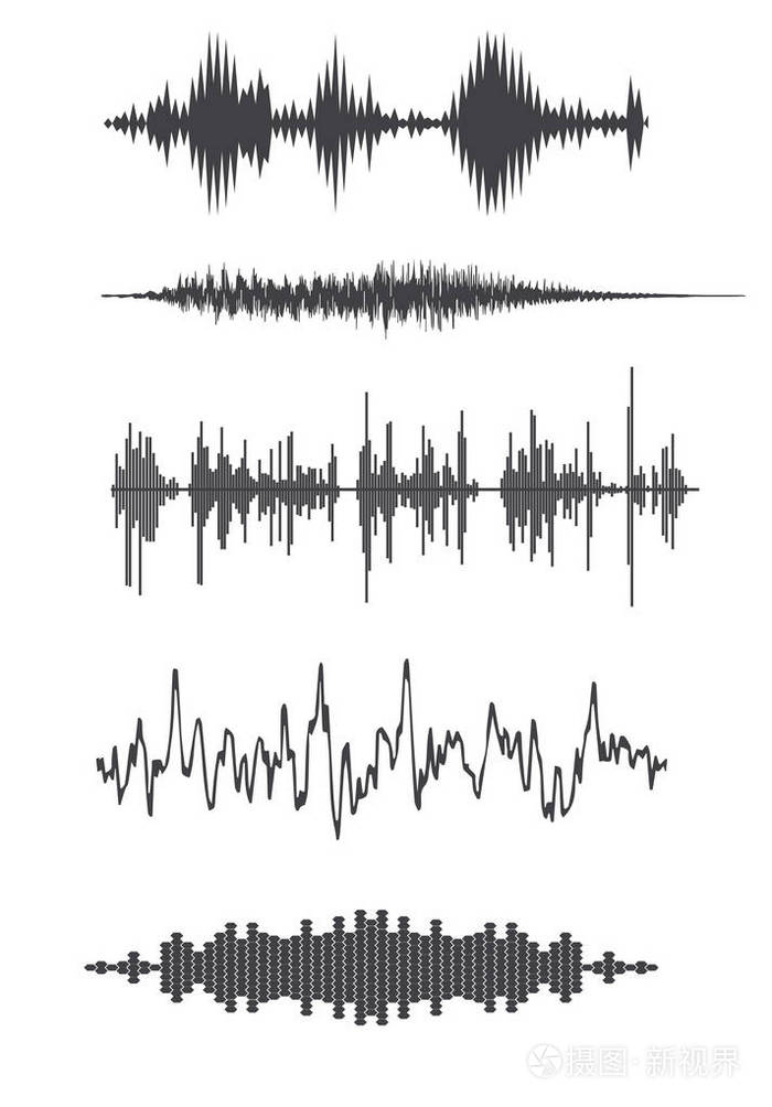 音频播放器.音频均衡器技术,脉冲音乐剧.矢量图