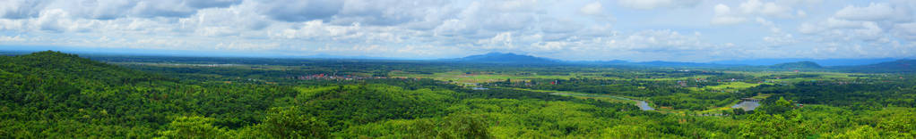 泰国自然山景宽景观乡村全景图