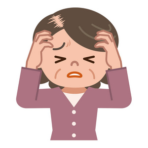 脱发动画高级妇女患脱毛照片