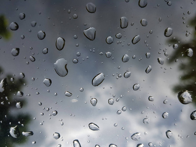 在窗口上的雨滴